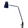 House of Troy Aria Clip on table lamp spot light navy blue/satin brass