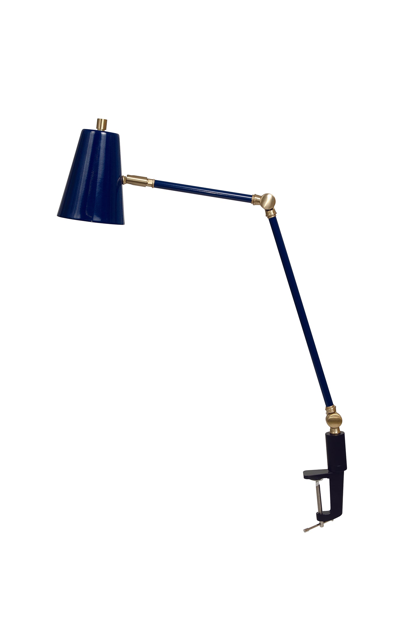 House of Troy Aria Clip on table lamp spot light navy blue/satin brass AR403-NB/SB