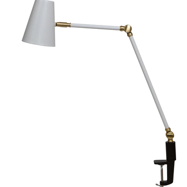 House of Troy Aria Clip on table lamp spot light white/satin brass