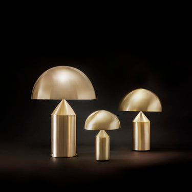 Oluce Atollo Gold table lamp ideal for office desk lighting