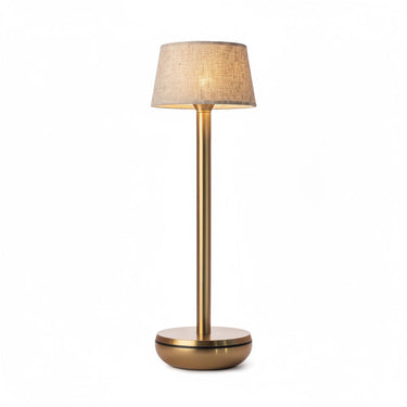 Humble Air V2 Rechargeable Lamp – Gold with Beige Linen Shade