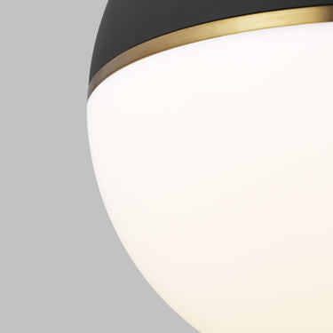 Dimmable Globe Pendant Light - Large Acrylic Diffuser, Black and White
