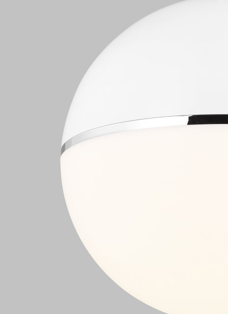 Akova Pendant Light white globe and Chrome