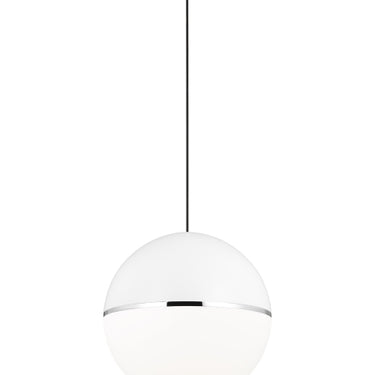 Oversized Globe Pendant Light - Modern Metal and Acrylic, White