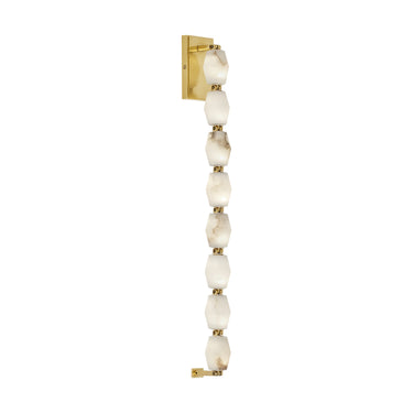 Natural brass accents on Collier 28 custom Alabaster vertical LED light.