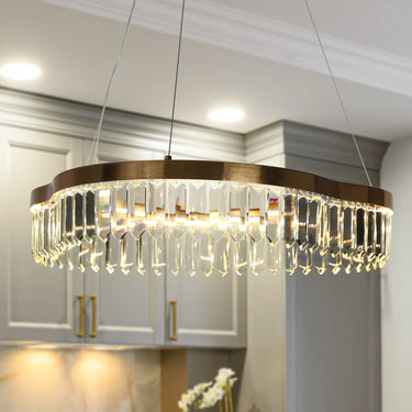 Modern Crystal Chandelier with Integrated LED Lights