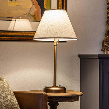 Alexis rechargeable lamp, Dark Antique Brass with Beige Empire Shade – view 2