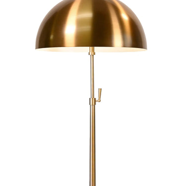 Cordless LED table lamp with dark antique brass finish and beige fabric shade
