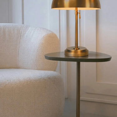Modern Lantern Alexis cordless lamp with warm LED lighting and linen shade