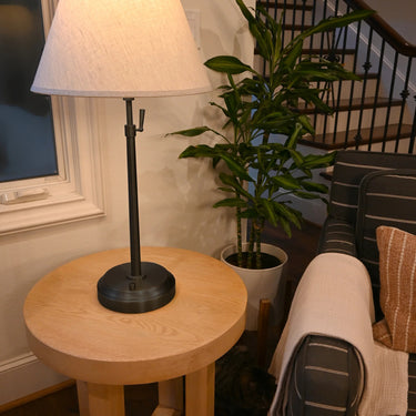 Alexis Cordless Table Lamp's Beige Empire Shade - Restaurant Lighting