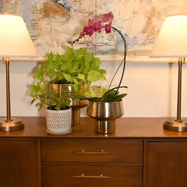 Elegant Alexis Cordless Table Lamp with Antique Brass and Beige Shade