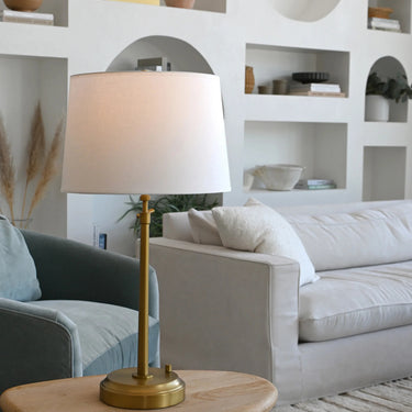 Alexis Cordless Table Lamp illuminating a contemporary living space