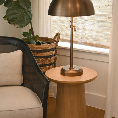Dark antique brass rechargeable table lamp for hotel guest room lighting