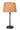Alexis Cordless Table Lamp with black base and rattan shade