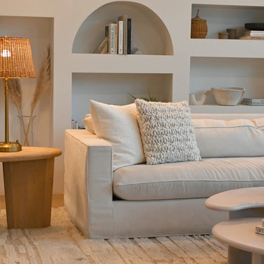 Alexis Cordless Table Lamp as a decorative piece on a living room 