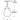 Line drawing of Alina Freejack Pendant by Visual Comfort featuring hand-blown teardrop glass design