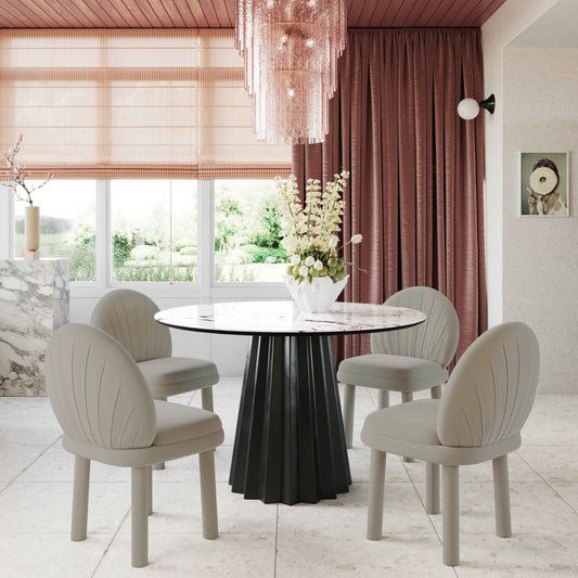 Tov Furniture Aliyah Grey Vegan Leather Dining Chair