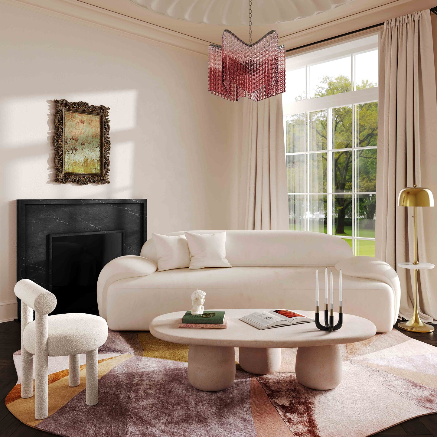 Tov Furniture Allegra Cream Velvet Sofa