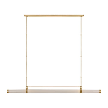Visual Comfort Alo 64-inch contemporary suspension light, warm 2700K LED, dining room, office.