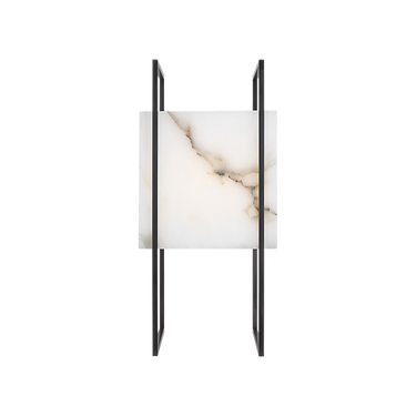 Visual Comfort Aloft 20 portable LED table lamp in bronze with natural stone shade