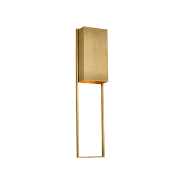 Visual Comfort Alude brass wall sconce with integrated LED 2700K lighting
