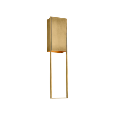 36 inch brass exterior wall light for entryway patio and garage lighting