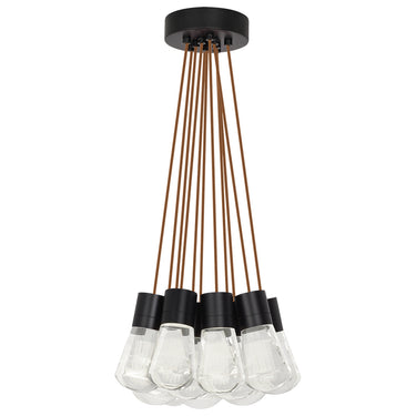 Alva 11-Light Chandelier: A Modern Classic, Black Finish with Copper Cord