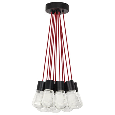 Alva 11-Light Chandelier with Crystal Accents - black finish with black cord