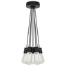 Sean Lavin Alva Contemporary Edison Chandelier by Visual Comfort Modern | Dimmable 7-Light LED Pendant for Living Room, Black Cord and Black FInish,