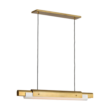 Modern Minimalist Lighting: Ambrose 36" Linear LED Chandelier in Brass