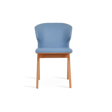 Soho Concept Amed Fino upholstered dining chair with blue Furni-soft cover and solid wood base