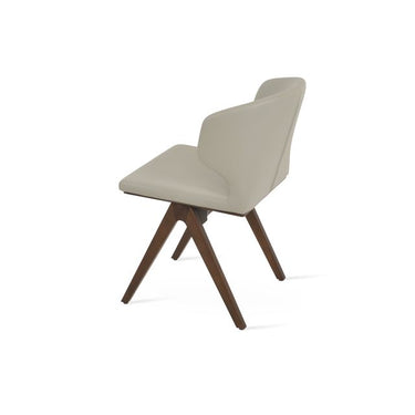 Modern Amed Fino dining chair in light grey Furni-soft upholstery with wooden legs by Soho Concept