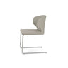 Amed Flat upholstered dining chair in light grey Furni-Soft leatherette with chrome sled base by Soho Concept