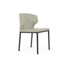 Amed Metal dining chair close-up of upholstery and seat detail