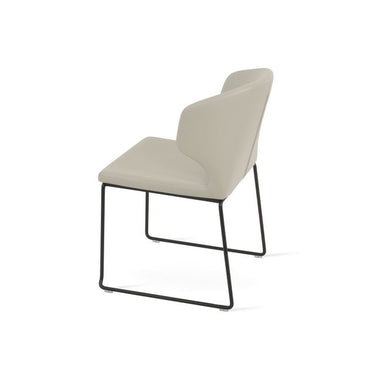 Soho Concept Amed Stackable Dining Chair with Upholstered Seat & Steel Sled Base - NE