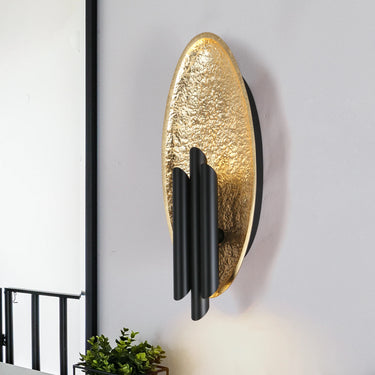 Black and Gold Wall Sconce with Integrated LED - Living Room Wall Light