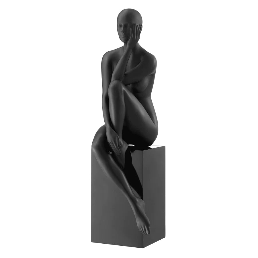 Matte Black Doll Sculpture by Finesse Decor