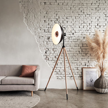 Seed Design Apollo Mega Floor Lamp Black/Copper Beech Wood