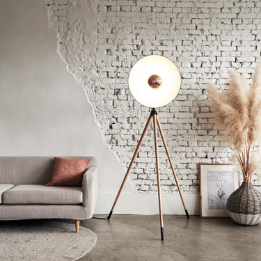 Seed Design Apollo Mega Floor Lamp Black/Copper Beech Wood