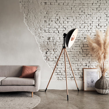 Seed Design Apollo Mega Floor Lamp Black/Copper Beech Wood