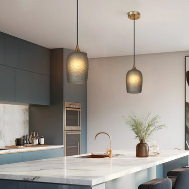 Apphia Small Pendant Light - 6" Brass Pendant for Kitchen Island 