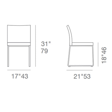 Aria Sled Chair Leather by SohoConcept - New