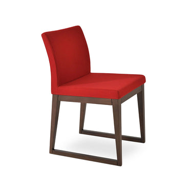 Aria Sled Wood Chair Fabric by SohoConcept - New