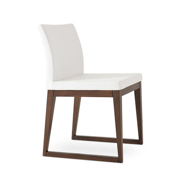 Aria Sled Wood Chair Leather by SohoConcept - New