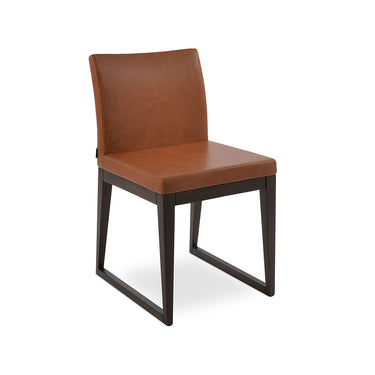 Aria Sled Wood Chair Leather by SohoConcept - New
