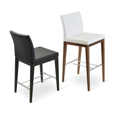 Aria Wood Stools Leather by SohoConcept - New