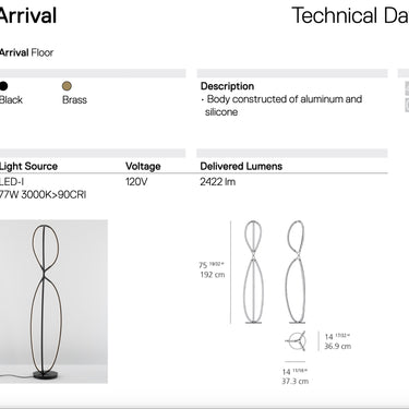 Artemide Arrival LED Floor Lamp - Italian-Made Designer Lighting
