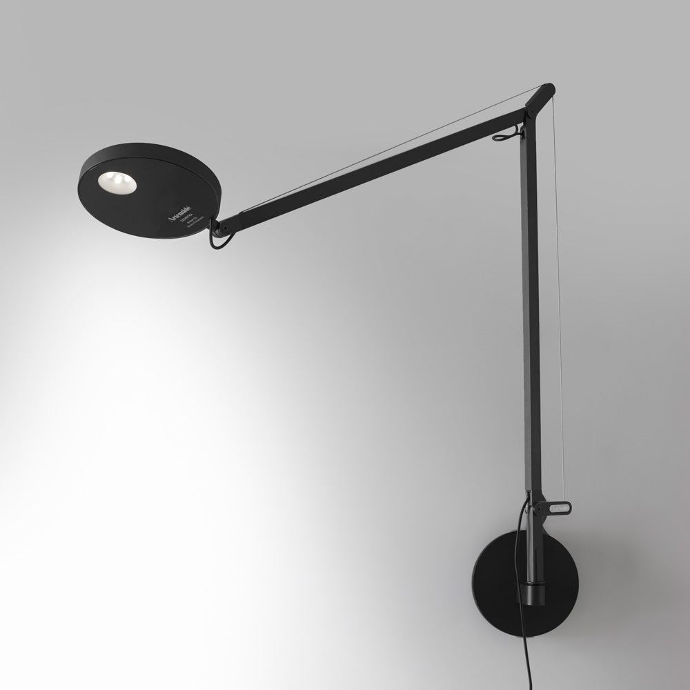 Demetra LED Wall Light with Swing Arm - Plug-in Anthracite Grey| Artemide 