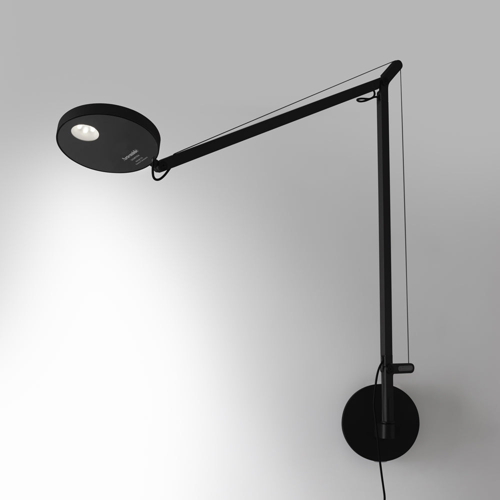 Demetra LED Wall Light with Swing Arm - Plug-in Black| Artemide 