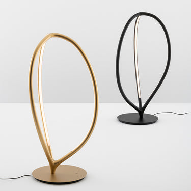 Illuminated Living Room with Arrival Sculptural Table Lamp